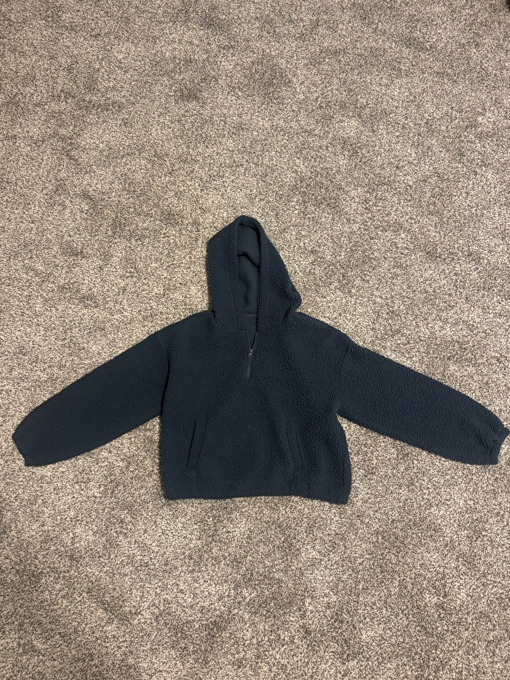 a new day Navy Half-Zip Sherpa Hoodie, XS, NWOT